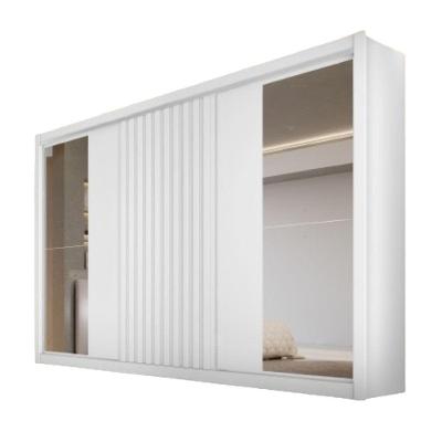 Guarda Roupa 3 Portas Vitória Com Espelho 100% Mdf Branco Acetinado