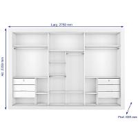 Guarda Roupa 3 Portas Vitória Com Espelho 100% Mdf Branco Acetinado - 3