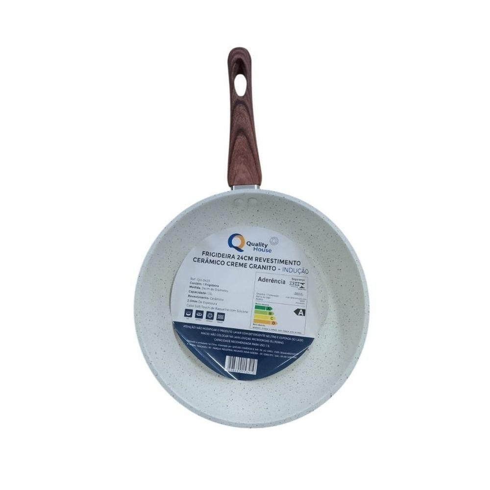 Frigideira Com Revestimento Cerâmico 24cm Bege - 2