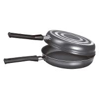 Frigideira Dupla Antiaderente 18cm Para Omeletes E Hambúrgueres - Praticidade Na Cozinha - 1