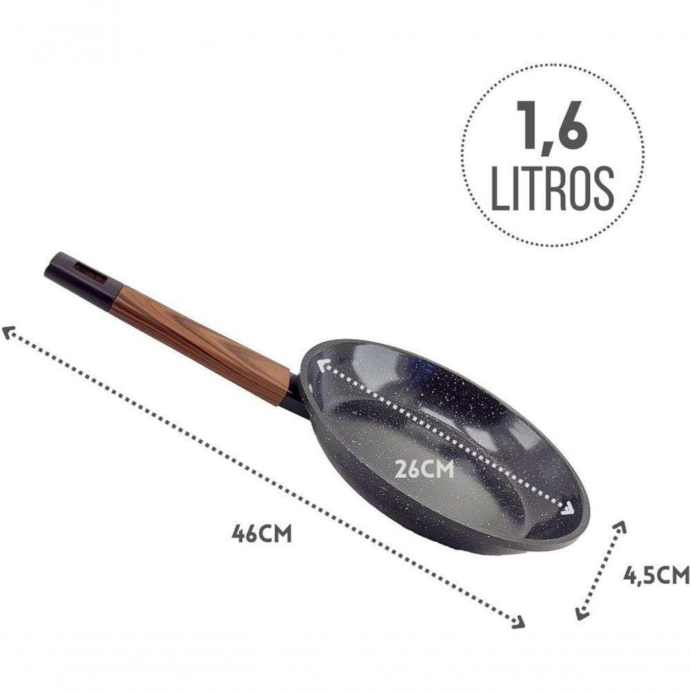 Frigideira Antiaderente Premium 26cm Alumínio 5 Camadas Indução Cooktop Gás Elétrico - 3