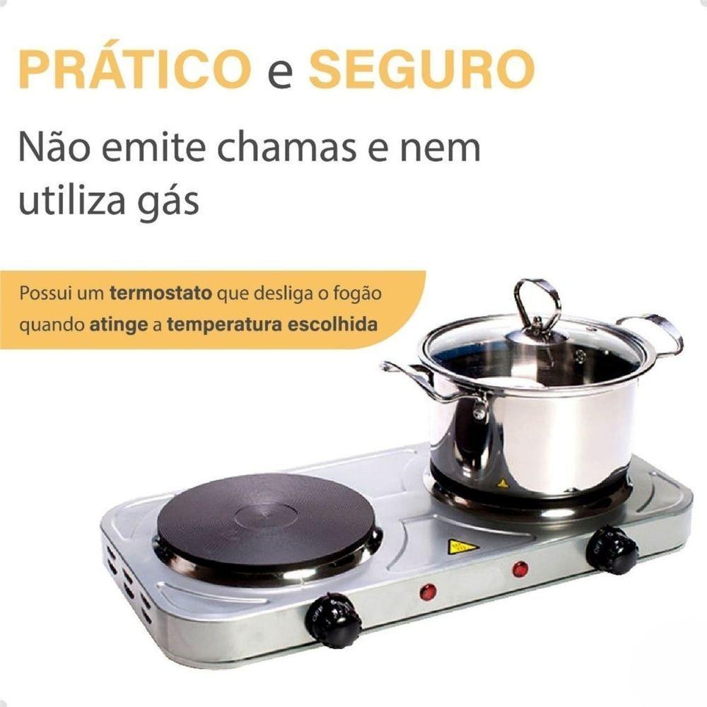 Fogareiro Indução Cooktop 2000w Fogão Portátil Elétrico 2 Bocas 127v - 4