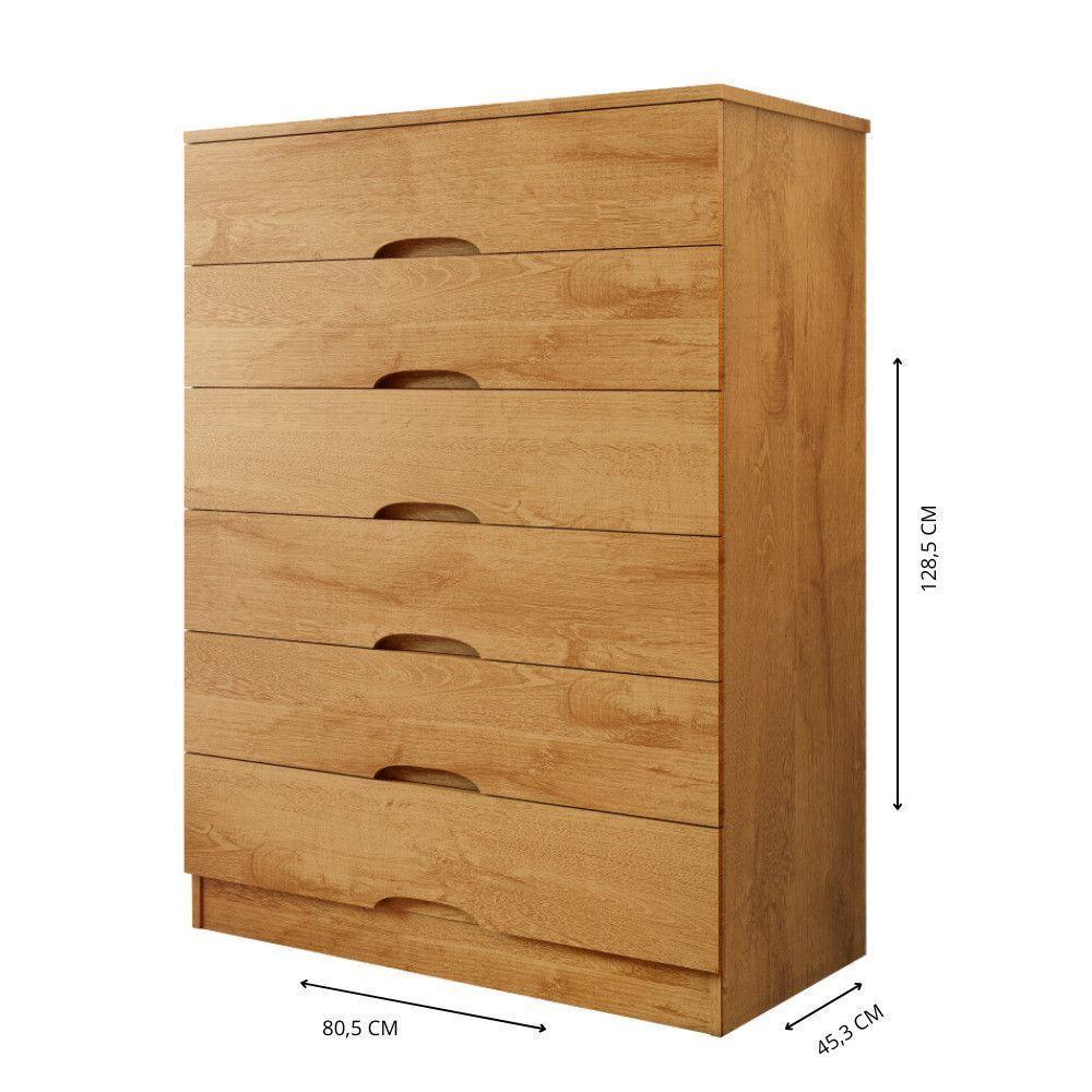 Cômoda 6 Gavetas Sevilha Mademarcs Peroba - 3