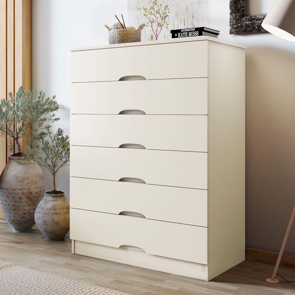 Cômoda 6 Gavetas Sevilha Mademarcs Off White - 2