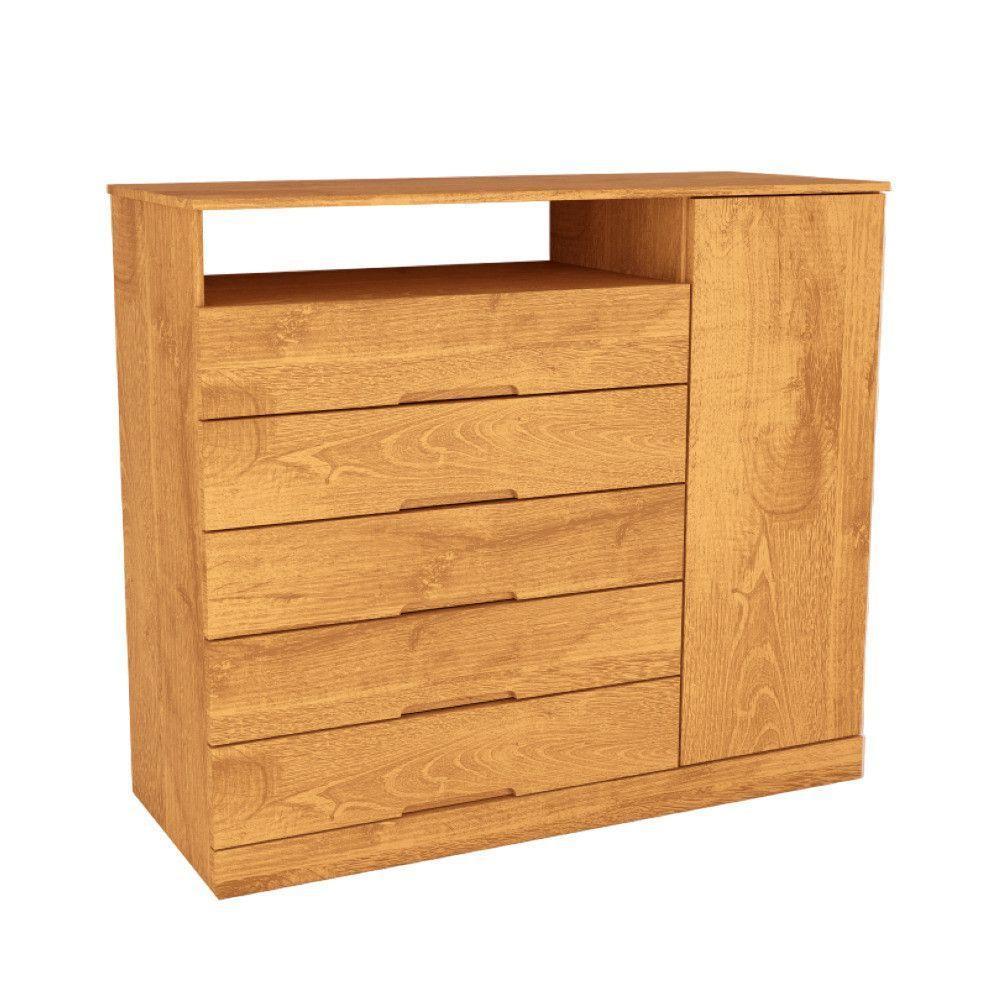 Comoda Portugal 5 Gavetas Com Sapateira 2018 Mademarcs Peroba - 1