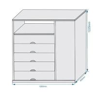 Comoda Portugal 5 Gavetas Com Sapateira 2018 Mademarcs Brauna - 3