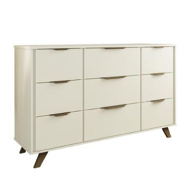 Comoda Buffet Olimpia 9 Gavetas 100% Mdf Móveis Europa Off White