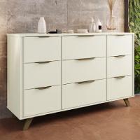 Comoda Buffet Olimpia 9 Gavetas 100% Mdf Móveis Europa Off White - 2