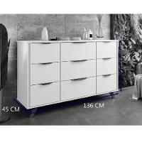 Comoda Buffet Olimpia 9 Gavetas 100% Mdf Móveis Europa Off White - 3