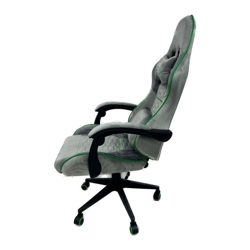 Cadeira Gamer Ergonômica Escritório Cinza Com Verde - 2