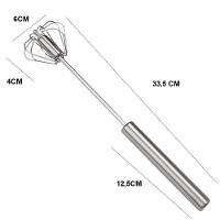 Batedor Automatico Misturador Ovos Inox Pressao Mixer Giratorio Manual Fuet Profissional Omelete Bebidas Massa Creme - 9