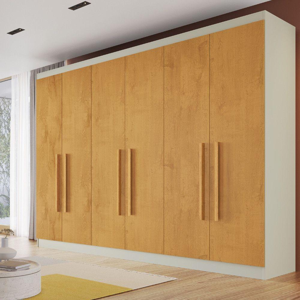 Guarda Roupa Oslo 6 Portas 6 Gavetas 100% Mdf Mademarcs Off White-peroba - 4