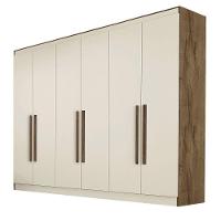 Guarda Roupa Oslo 6 Portas 6 Gavetas 100% Mdf Mademarcs Brauna-off White - 1