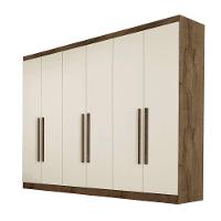 Guarda Roupa Oslo 6 Portas 6 Gavetas 100% Mdf Mademarcs Brauna-off White - 2