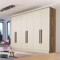 Guarda Roupa Oslo 6 Portas 6 Gavetas 100% Mdf Mademarcs Brauna-off White - 3