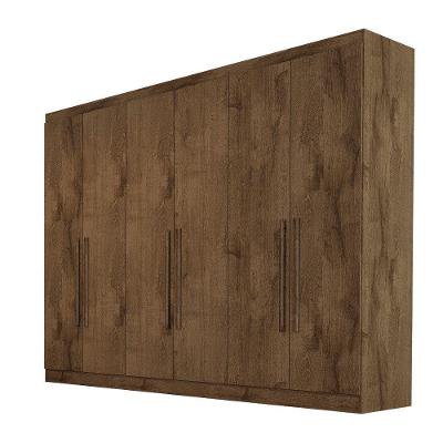 Guarda Roupa Oslo 6 Portas 6 Gavetas 100% Mdf Mademarcs Brauna