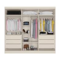 Guarda Roupa Oslo 6 Portas 6 Gavetas 100% Mdf Espelhado Off White