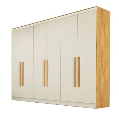 Guarda Roupa Oslo 6 Portas 4 Gavetas 100% Mdf Mademarcs Peroba-off White