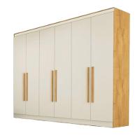 Guarda Roupa Oslo 6 Portas 4 Gavetas 100% Mdf Mademarcs Peroba-off White - 1