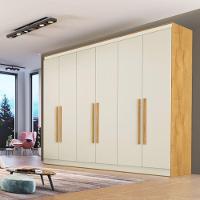 Guarda Roupa Oslo 6 Portas 4 Gavetas 100% Mdf Mademarcs Peroba-off White - 2