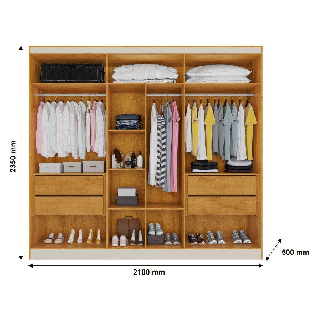 Guarda Roupa Oslo 6 Portas 4 Gavetas 100% Mdf Mademarcs Peroba - 3
