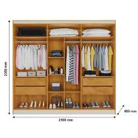 Guarda Roupa Oslo 6 Portas 4 Gavetas 100% Mdf Mademarcs Peroba - 3