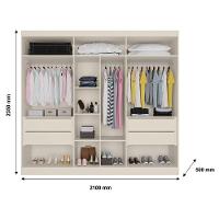 Guarda Roupa Oslo 6 Portas 4 Gavetas 100% Mdf Mademarcs Off White-peroba - 3