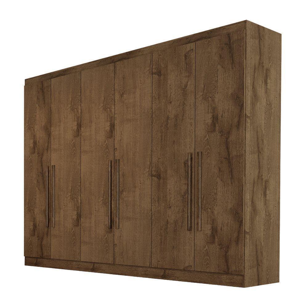 Guarda Roupa Oslo 6 Portas 4 Gavetas 100% Mdf Mademarcs Brauna - 1