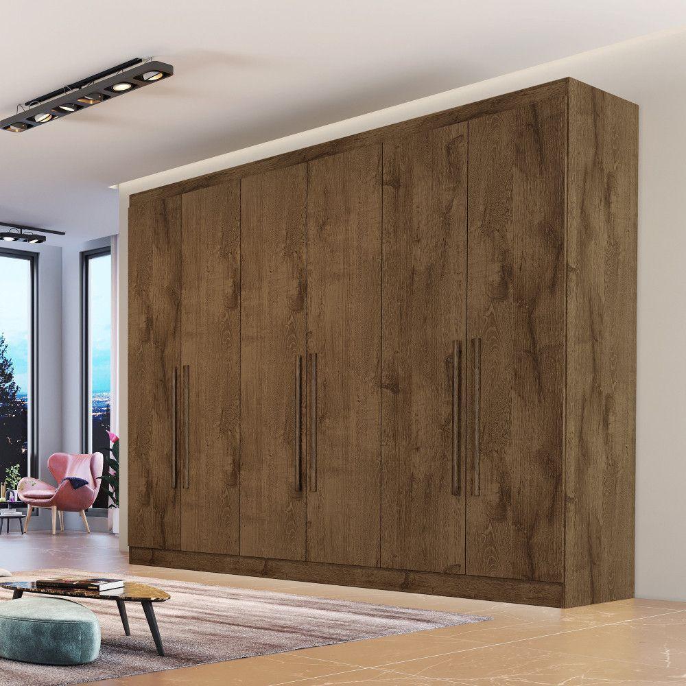 Guarda Roupa Oslo 6 Portas 4 Gavetas 100% Mdf Mademarcs Brauna - 2