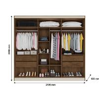 Guarda Roupa Oslo 6 Portas 4 Gavetas 100% Mdf Mademarcs Brauna - 3