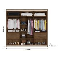 Guarda Roupa Oslo 6 Portas 4 Gavetas 100% Mdf Espelhado Brauna - 5