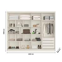 Guarda Roupa Monterey Com Portas De Correr 100% Mdf Off White-peroba-off White - 5