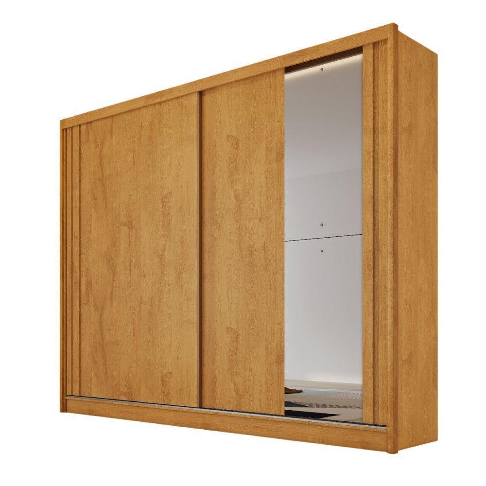Guarda Roupa Monterey Com Portas De Correr 1 Espelho Peroba-off White-peroba - 2