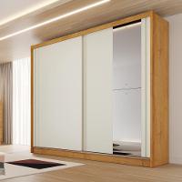 Guarda Roupa Monterey Com Portas De Correr 1 Espelho Peroba-off White-peroba - 3