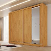 Guarda Roupa Monterey Com Portas De Correr 1 Espelho Peroba-off White-peroba