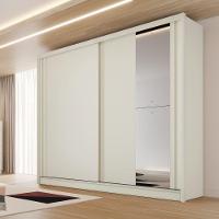 Guarda Roupa Monterey Com Portas De Correr 1 Espelho Off White-peroba-off White - 3