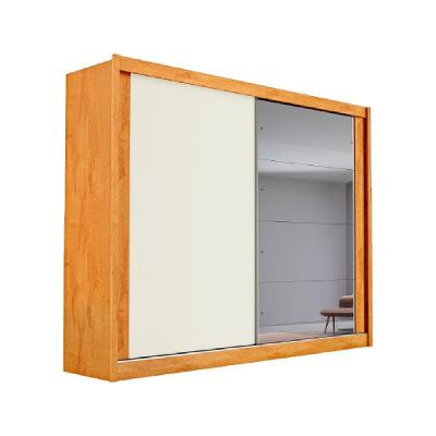 Guarda Roupa Creta 2 Portas 1 Espelhada 100% Mdf 4 Gavetas Peroba/off White/peroba