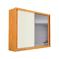 Guarda Roupa Creta 2 Portas 1 Espelhada 100% Mdf 4 Gavetas Peroba/off White/peroba - 1