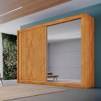 Guarda Roupa Creta 2 Portas 1 Espelhada 100% Mdf 4 Gavetas Peroba/off White/peroba - 5