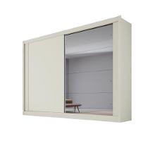 Guarda Roupa Creta 2 Portas 1 Espelhada 100% Mdf 4 Gavetas Off White/amêndoa/off White - 1