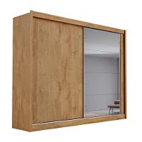 Guarda Roupa Creta 2 Portas 1 Espelhada 100% Mdf 4 Gavetas Amêndoa/off White/amêndoa - 2