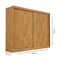 Guarda Roupa Creta 100% Mdf Com 2 Portas Móveis Europa Peroba/off White/peroba - 5