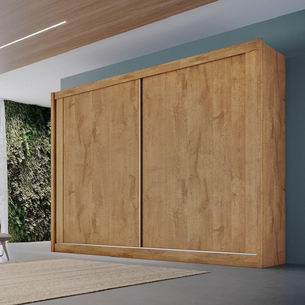 Guarda Roupa Creta 100% Mdf Com 2 Portas Móveis Europa Amêndoa/off White/amêndoa - 3