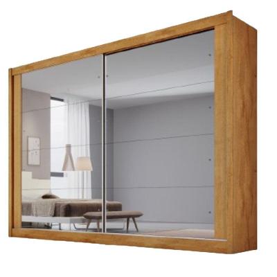 Guarda Roupa Creta 100% Mdf Com 2 Portas Espelhadas Peroba/off White/peroba