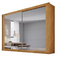 Guarda Roupa Creta 100% Mdf Com 2 Portas Espelhadas Peroba/off White/peroba - 1