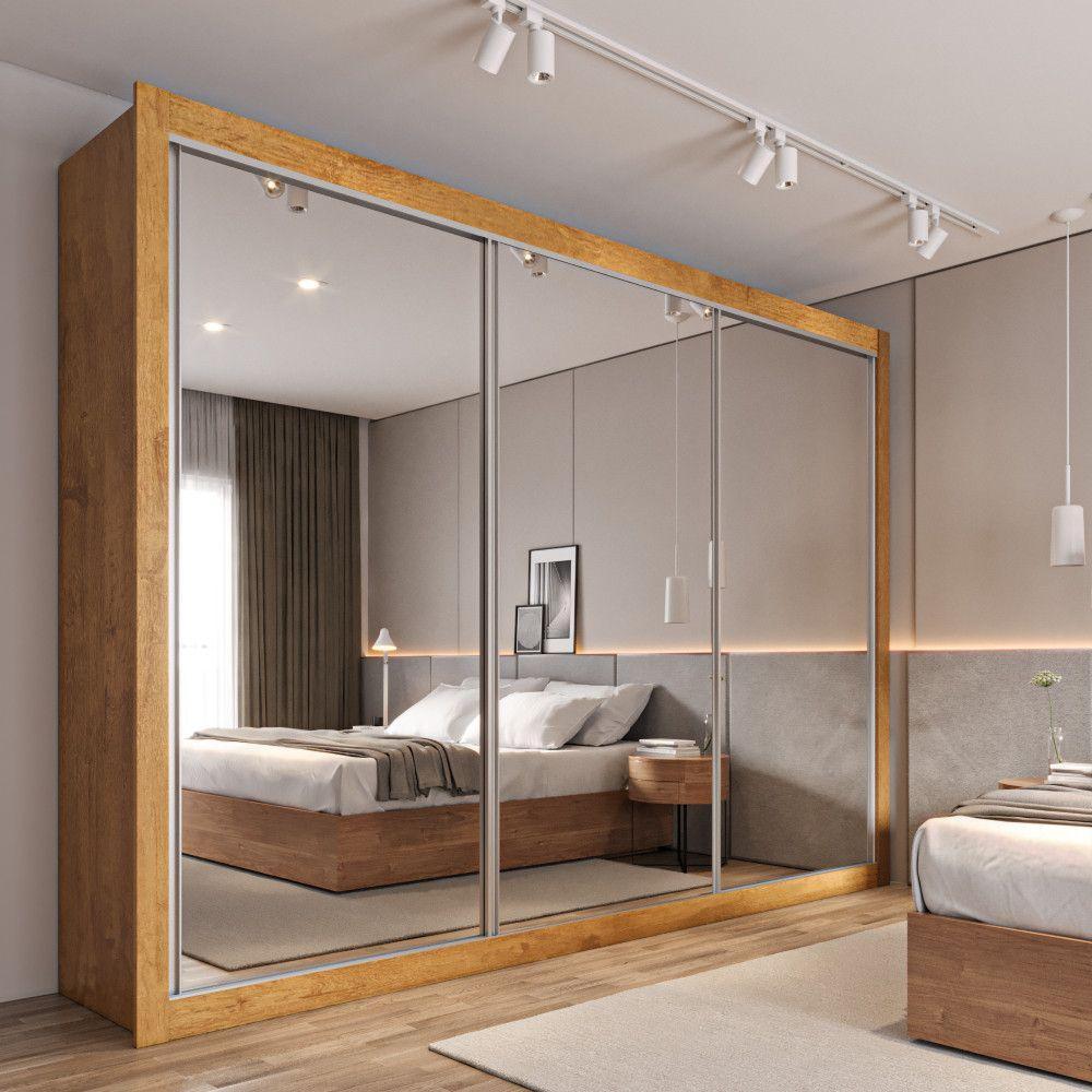 Guarda Roupa Cavich 3 Portas Espelhadas 100% Mdf Peróba - 2