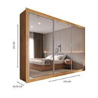 Guarda Roupa Cavich 3 Portas Espelhadas 100% Mdf Peróba - 3