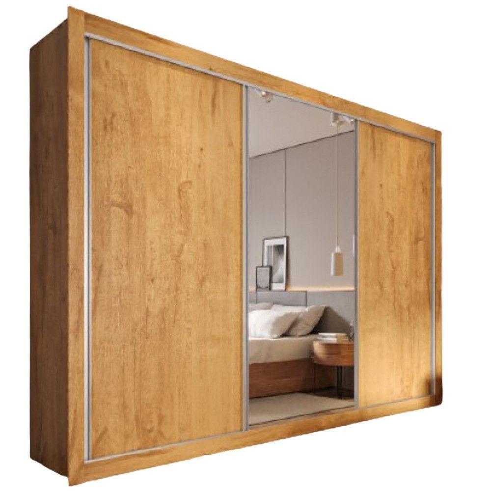 Guarda Roupa Cavich 1 Porta Espelhada 100% Mdf Móveis Europa Peroba/off White/peroba - 2