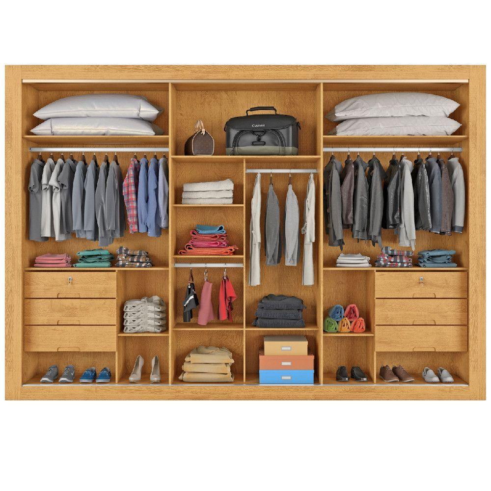 Guarda Roupa Cavich 1 Porta Espelhada 100% Mdf Móveis Europa Peroba/off White/peroba - 6