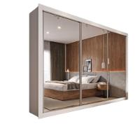 Guarda Roupa Cavich 3 Portas Espelhadas 100% Mdf Branco Acetinado - 1